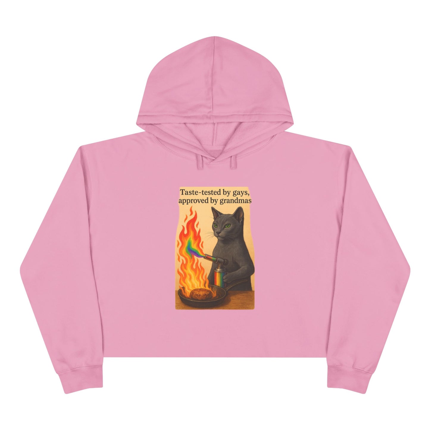 Cat Lover's Crop Hoodie - Funny Gift for Grandparents, Cute Animal Apparel, Cozy Streetwear, Unique Cat Design