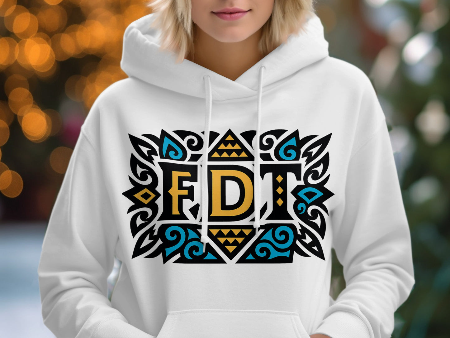 Vibrant FDT Tribal Design Hooded Sweatshirt product