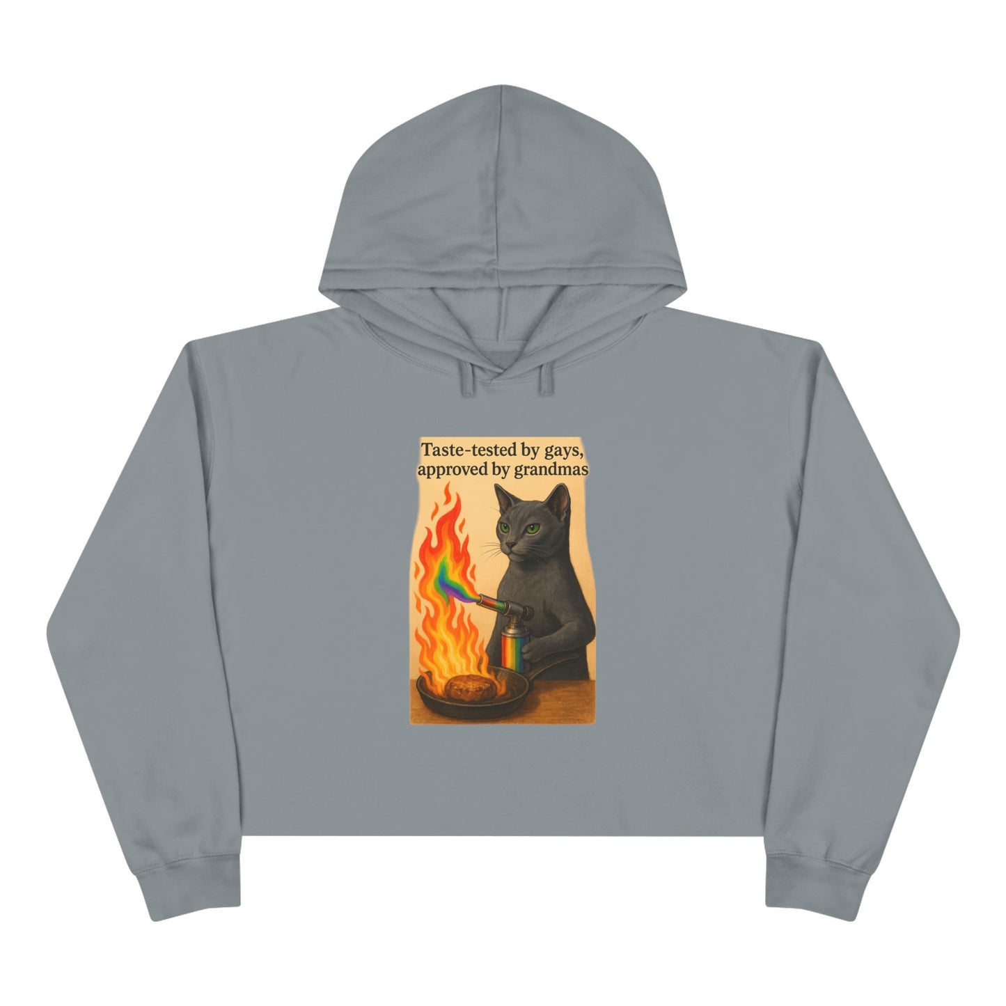 Cat Lover's Crop Hoodie - Funny Gift for Grandparents, Cute Animal Apparel, Cozy Streetwear, Unique Cat Design