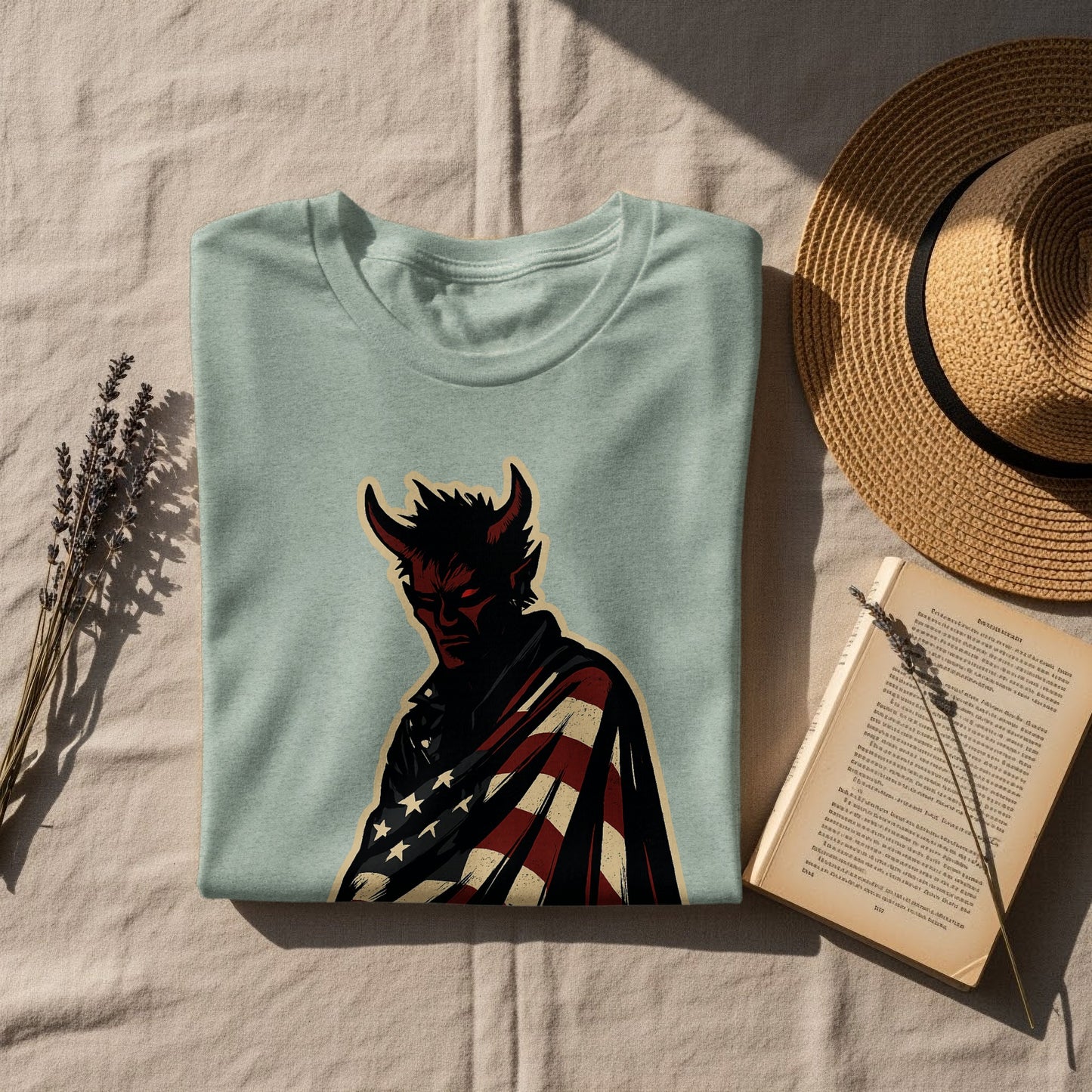 Patriotic Demon Design Long Sleeve Tee Shirt product type