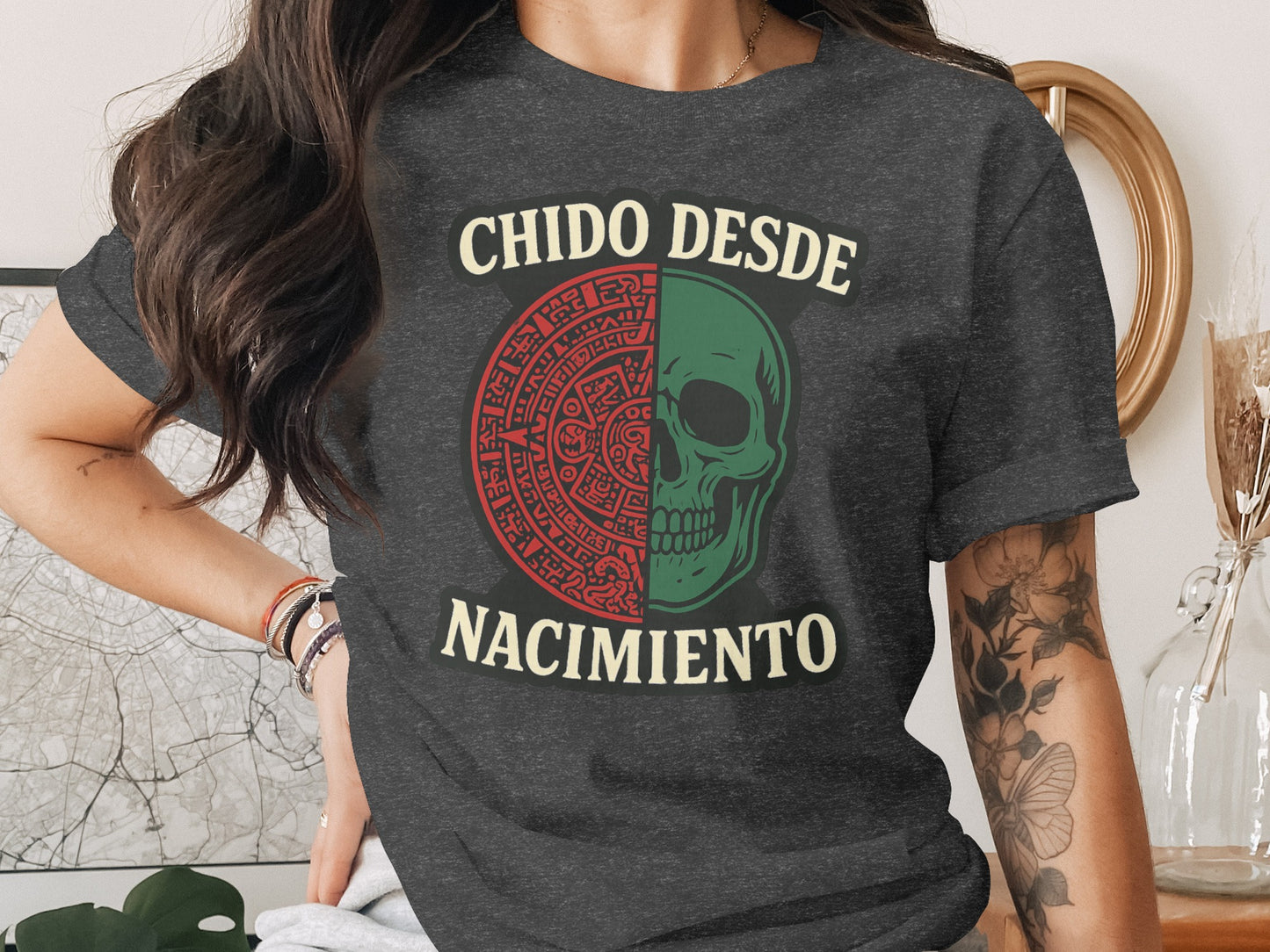 Chido Desde Nacimiento Aztec Skull Graphic Shirt product