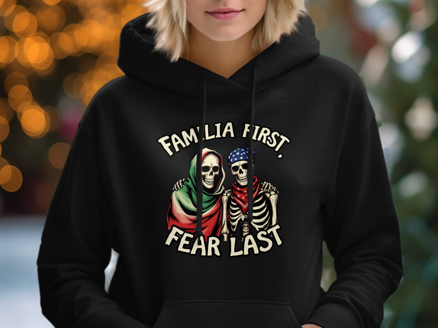 Familia First Fear Last Skeleton Design Hoodie product
