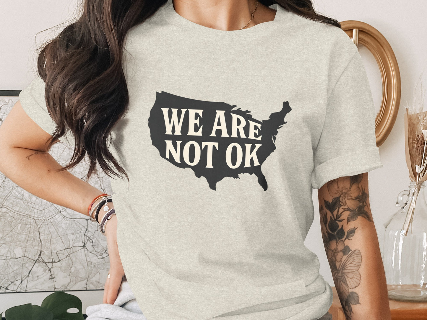 We Are Not OK Graphic Tee Casual Statement product type