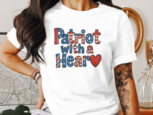 Patriot With a Heart Graphic Tee product