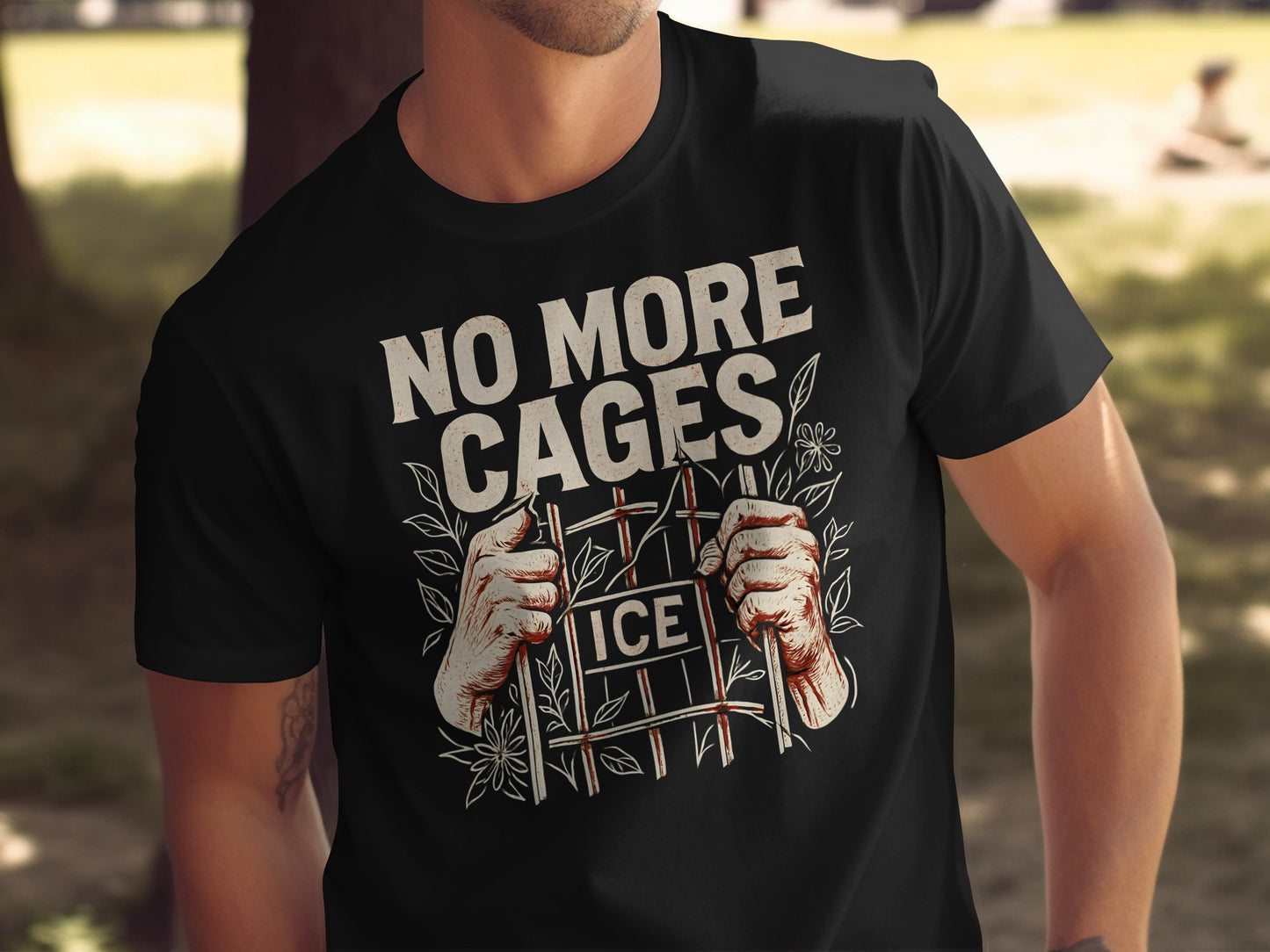 No More Cages ICE Tee Shirt Activist Message product
