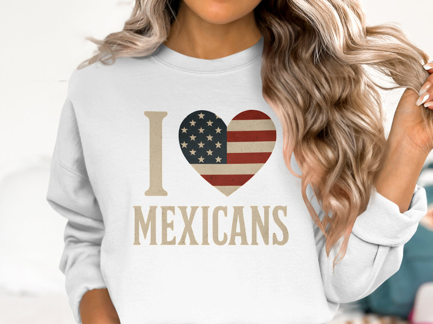 I Love Mexicans American Flag Heart Design Shirt product
