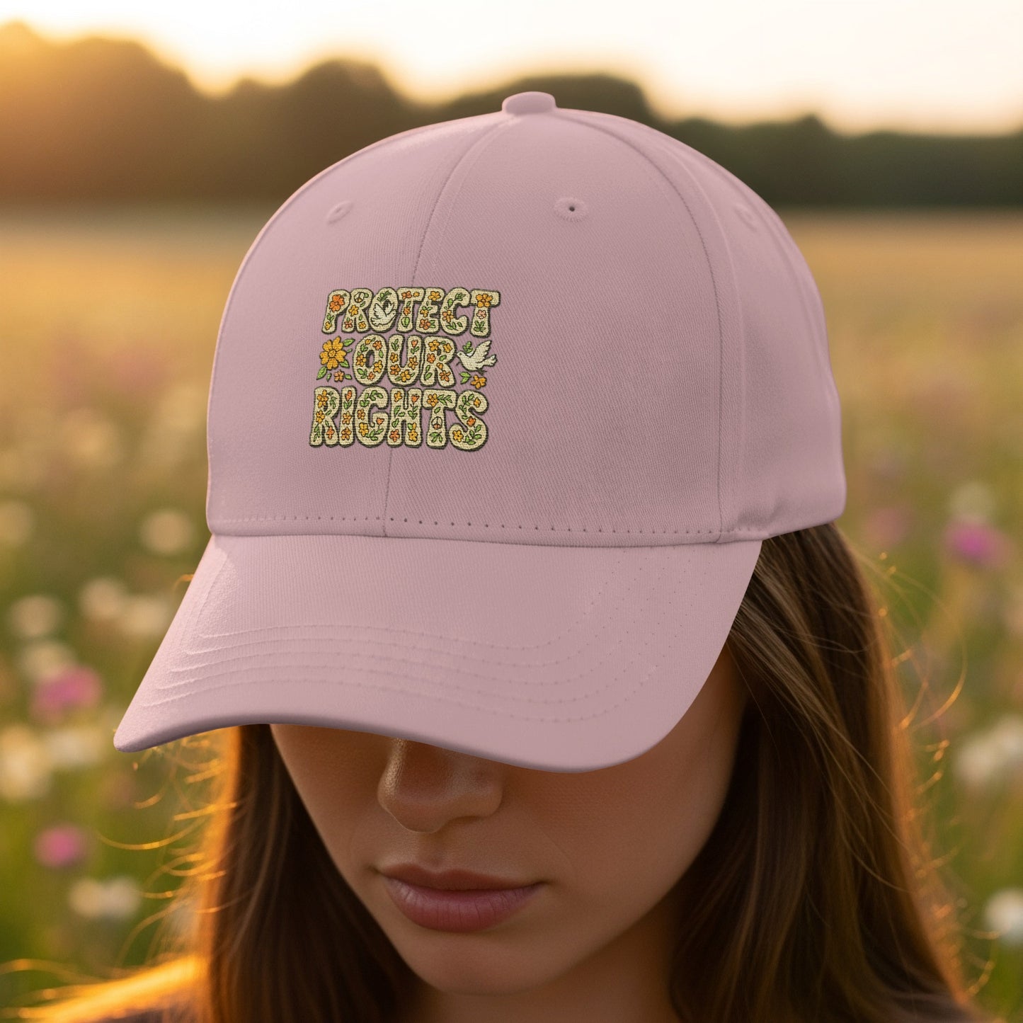 Protect Our Rights Text Pink Cap product
