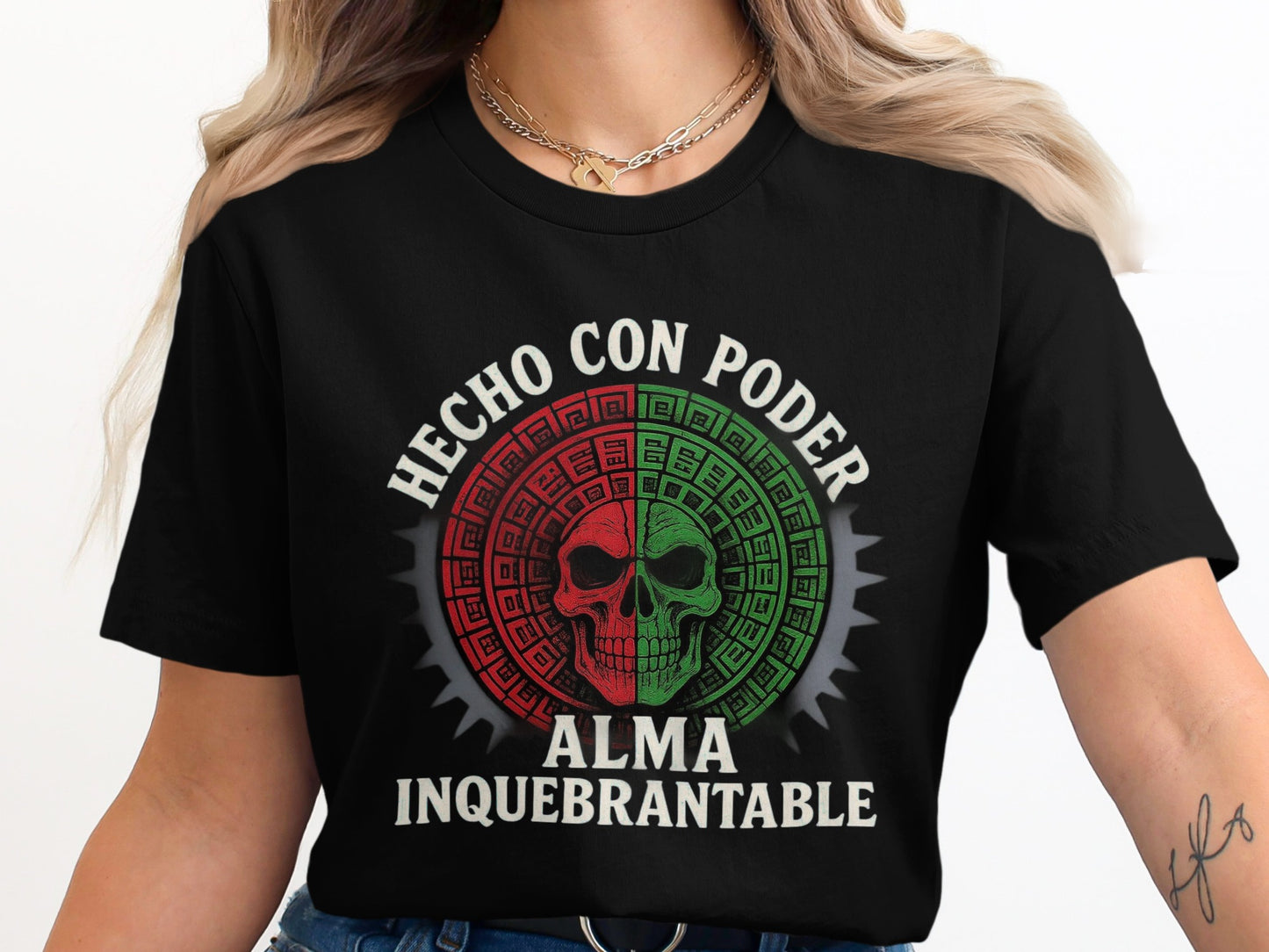 Hecho Con Poder Alma Inquebrantable Skull Shirt Product