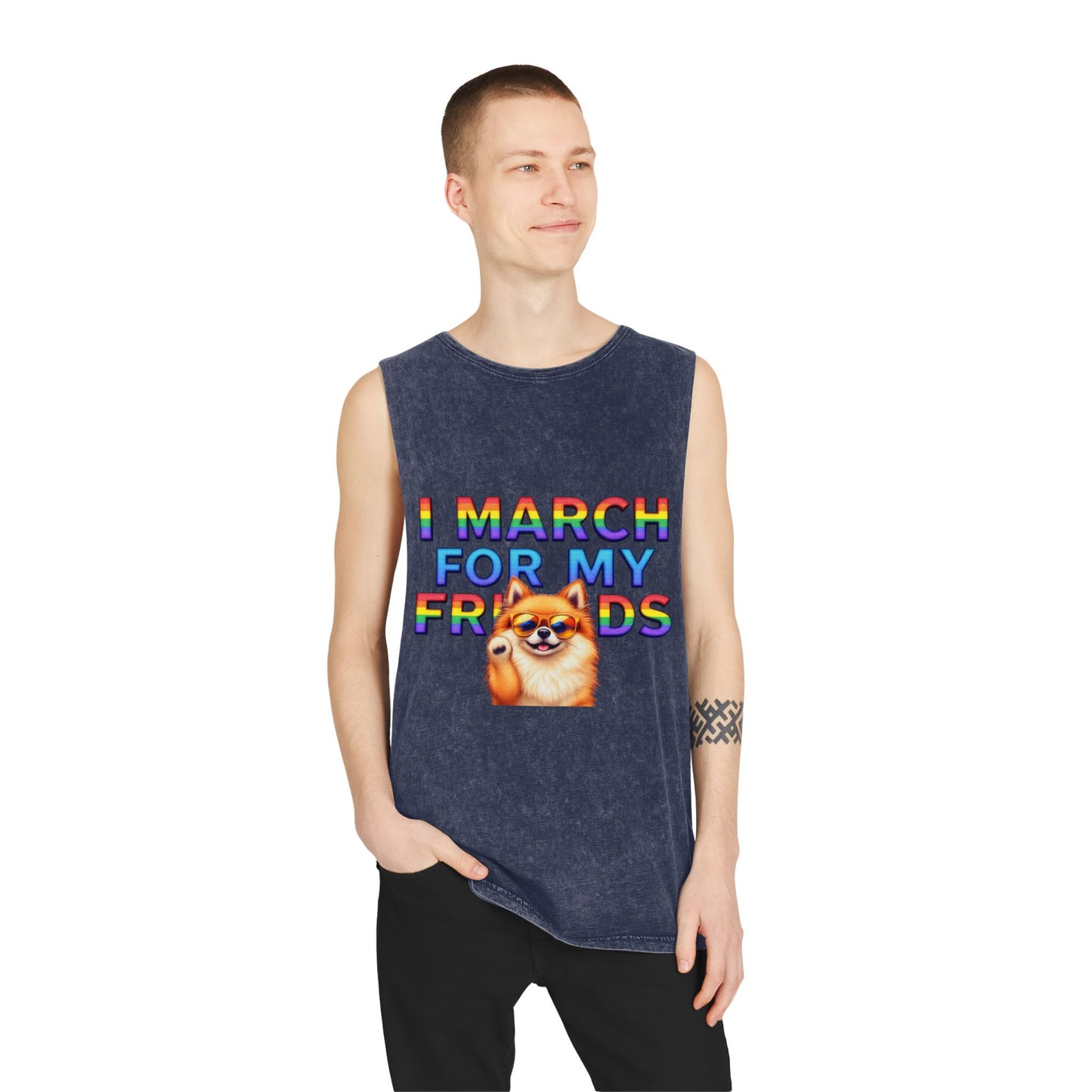 Pride Graphic Tank Top - I March for My Friends