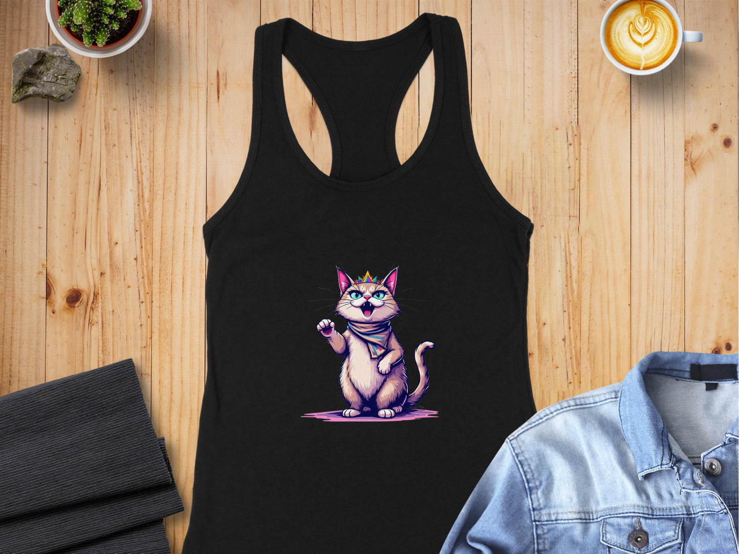Cute Cat with Crown Unique Design Tank Top product