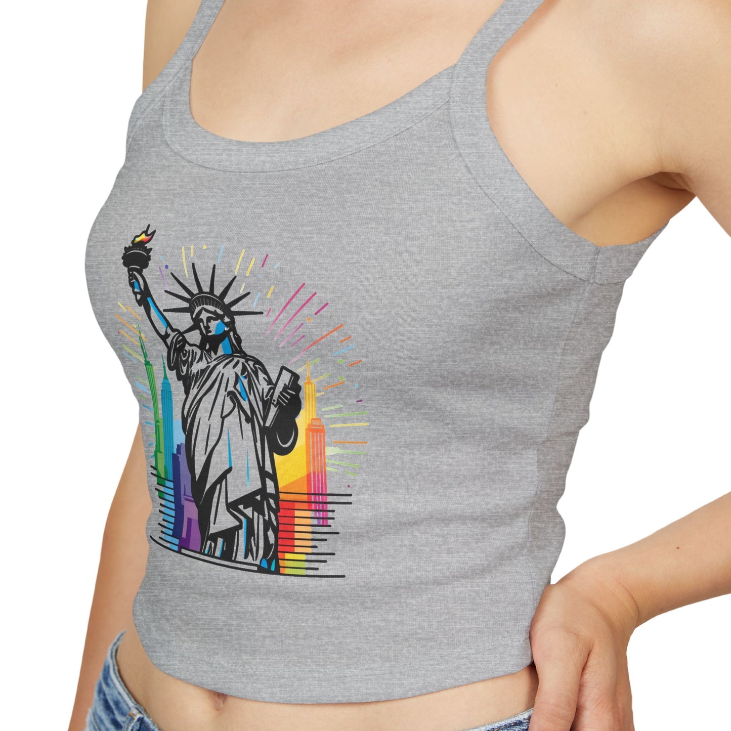 pride tank top Statue of Liberty Women's Spaghetti Strap Tank Top
