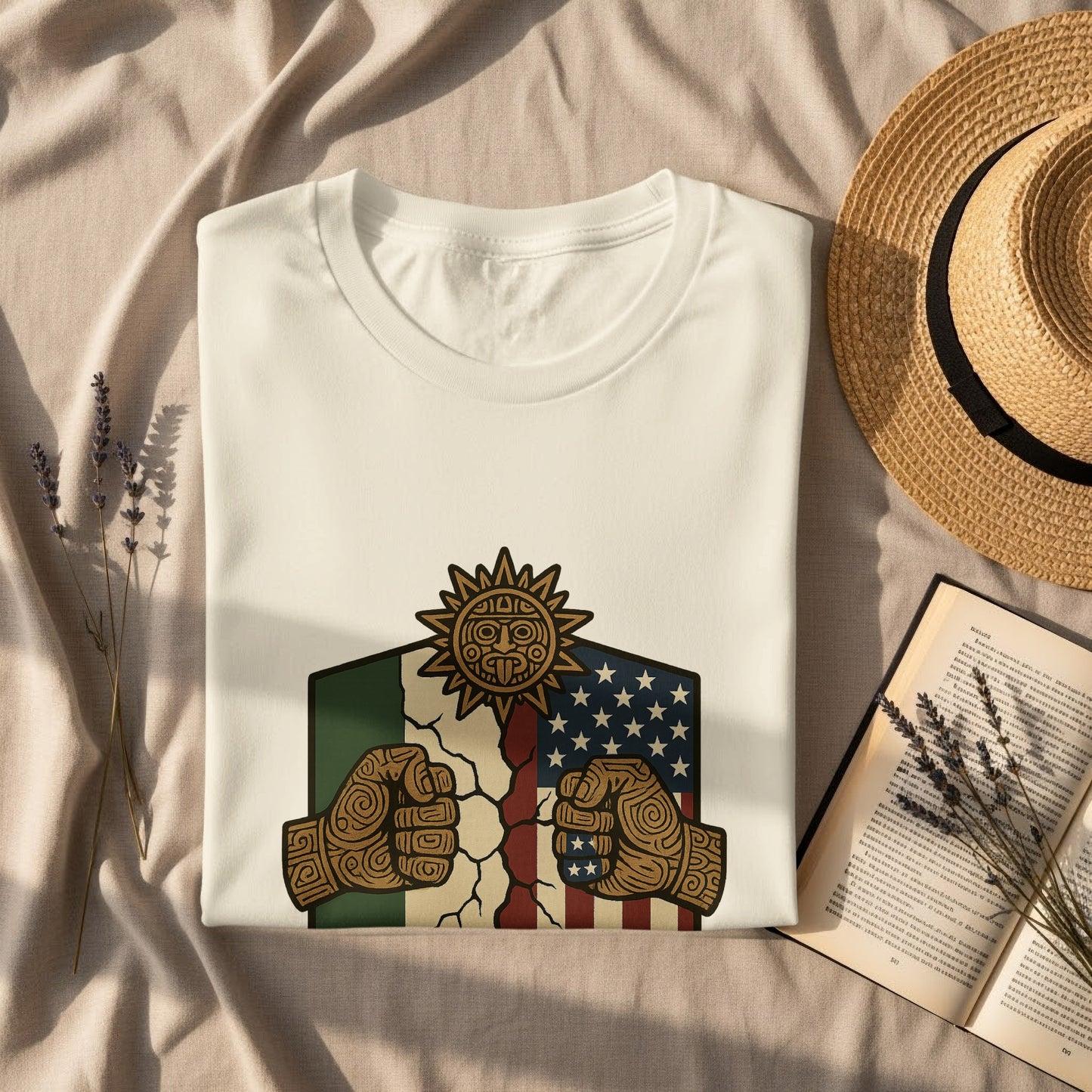 Sun and Fist Graphic Printed White Tee product type