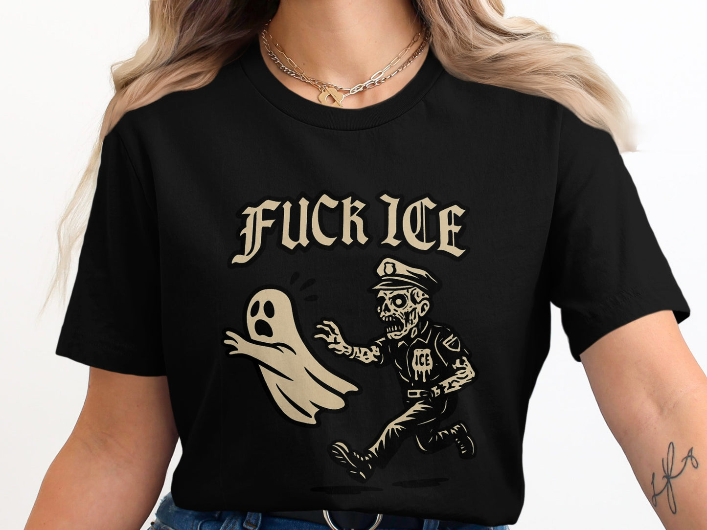 Statement Shirt with Skeleton Ghost Graphic product type