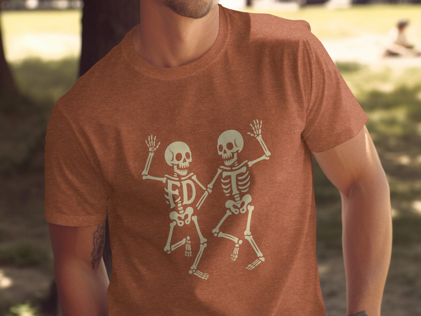 Two Dancing Skeletons Graphic T Shirt product type