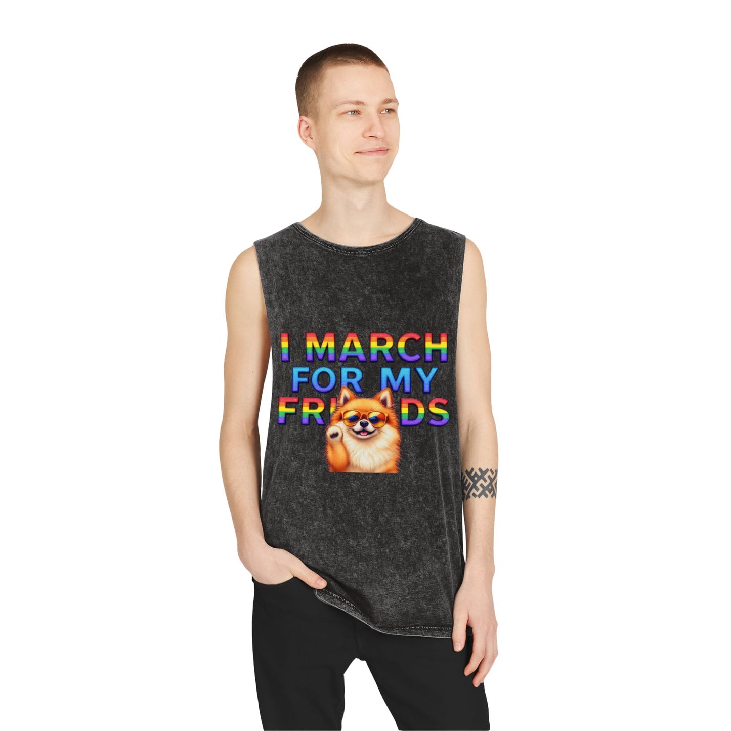 Pride Graphic Tank Top - I March for My Friends