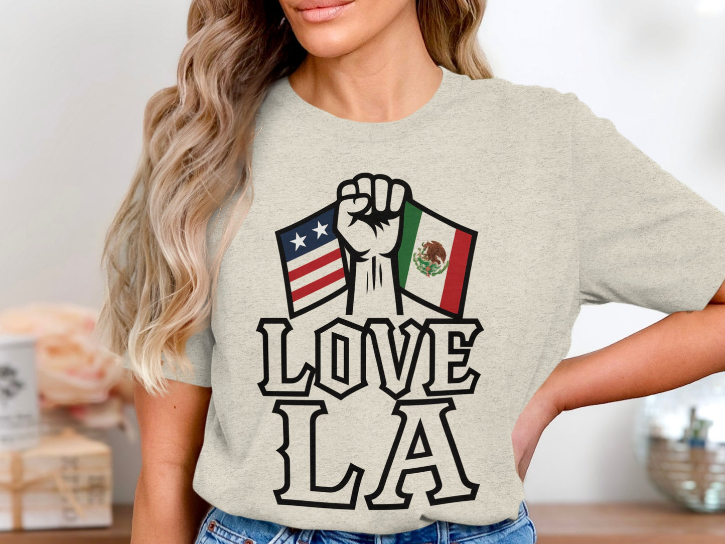 Love LA with American Mexican Flags T-shirt product