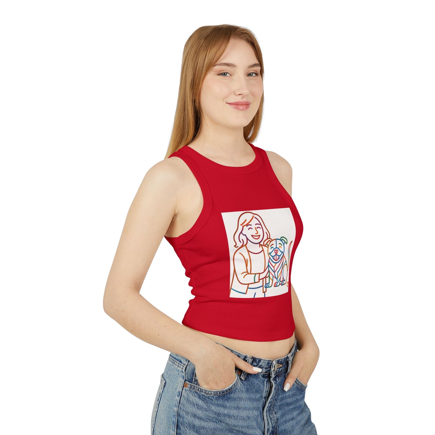 pride tank top Cute Dog Lover Racer Tank Top - Women's Micro Ribbed Crop Tee