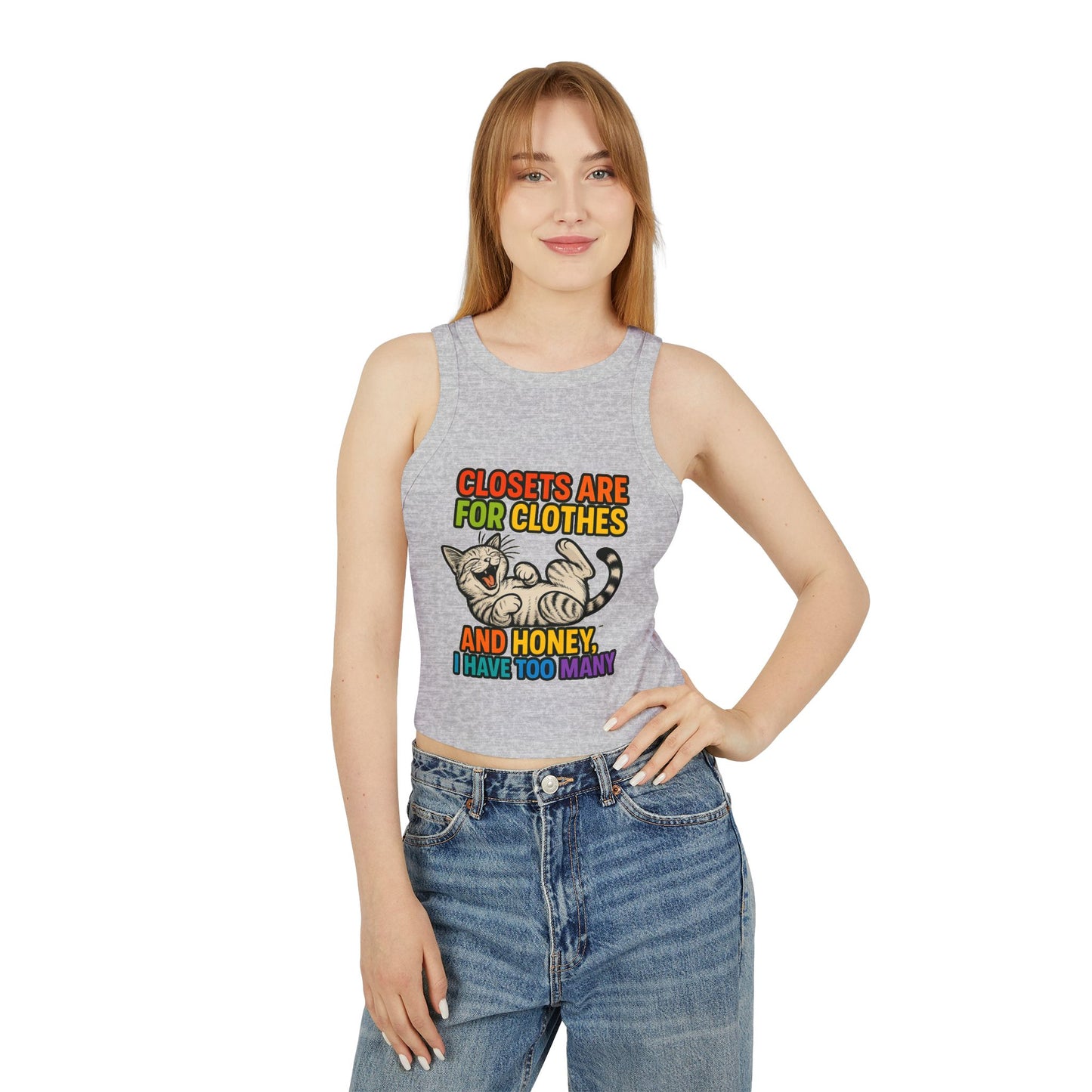 Pride Tank Top Funny Cat Love Women's Racer Tank Top - 'Closets Are For Clothes'