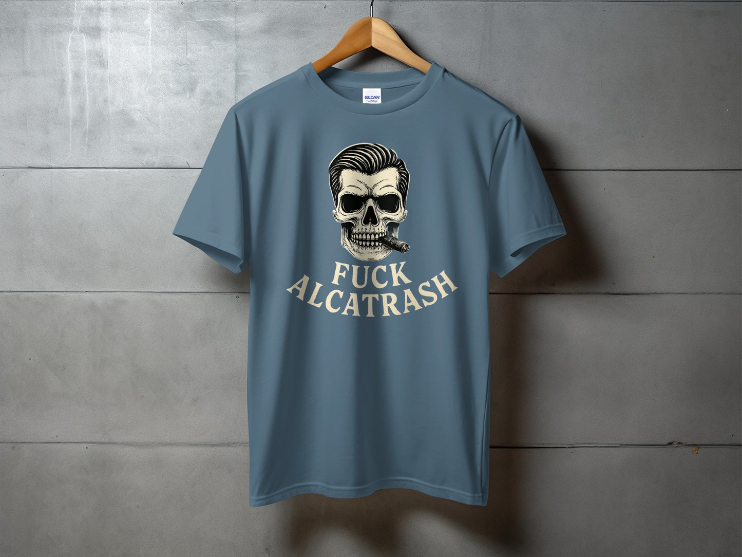 Skull with Hair and Bold Text Graphic T-Shirt product