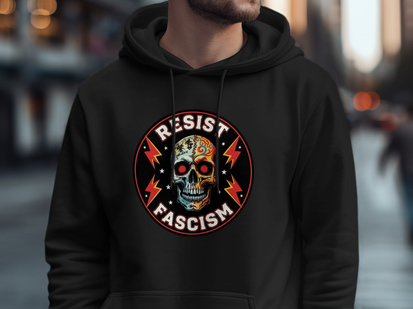 Resist Fascism Skull Design Hoodie product