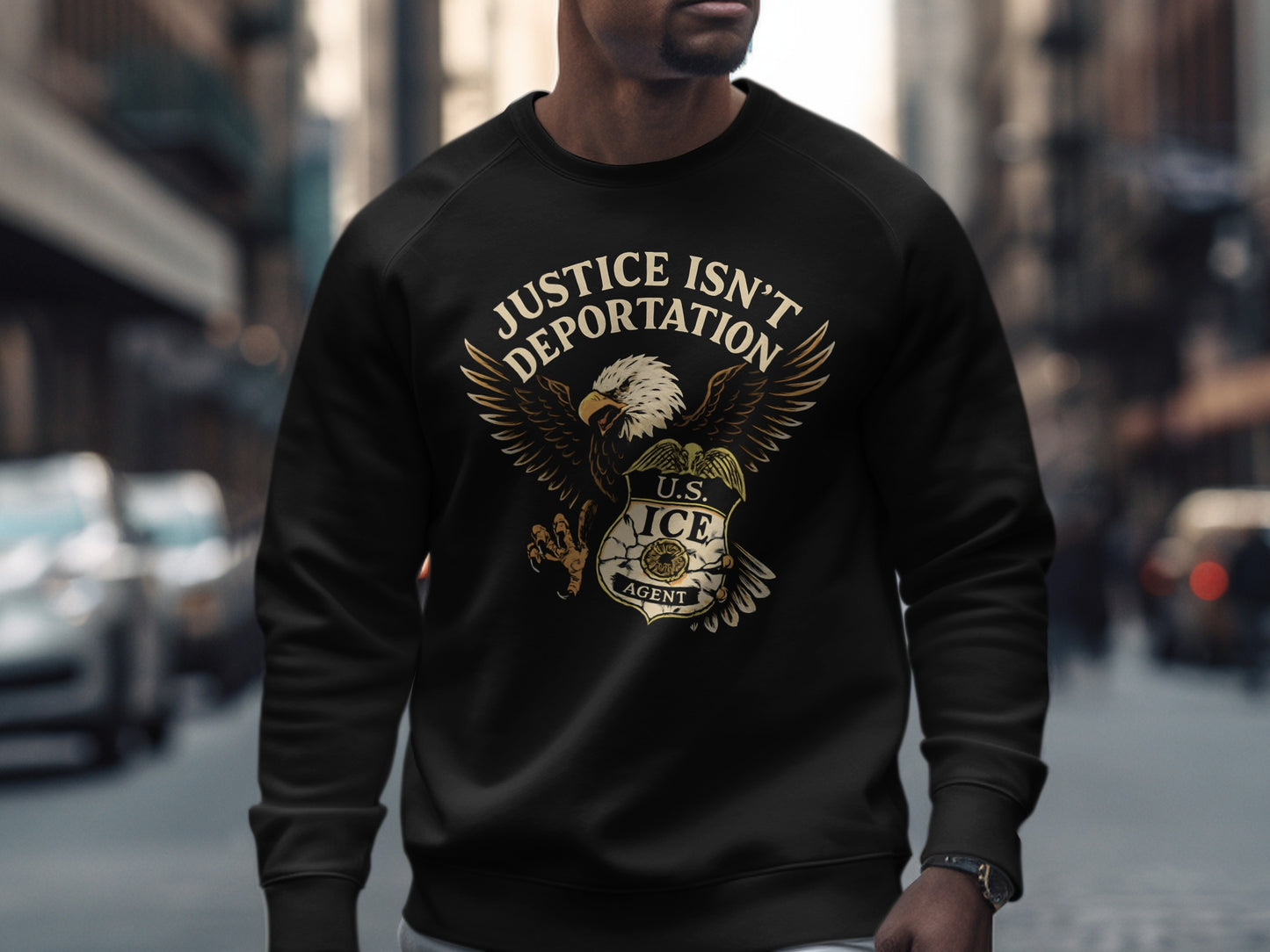 Justice Isn't Deportation Eagled Sweatshirt Product