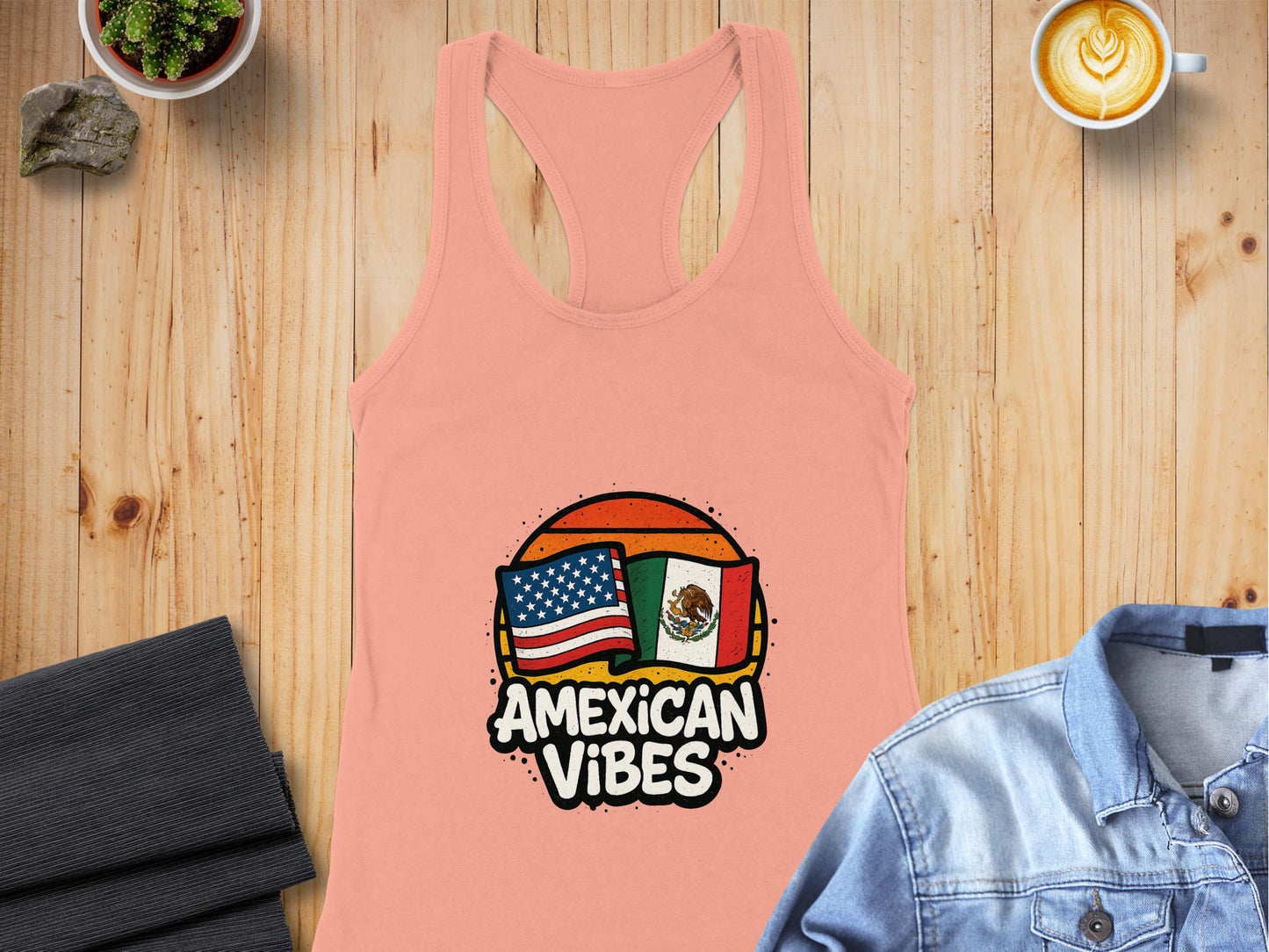 American and Mexican Flags AMEXICAN VIBES tank top product type