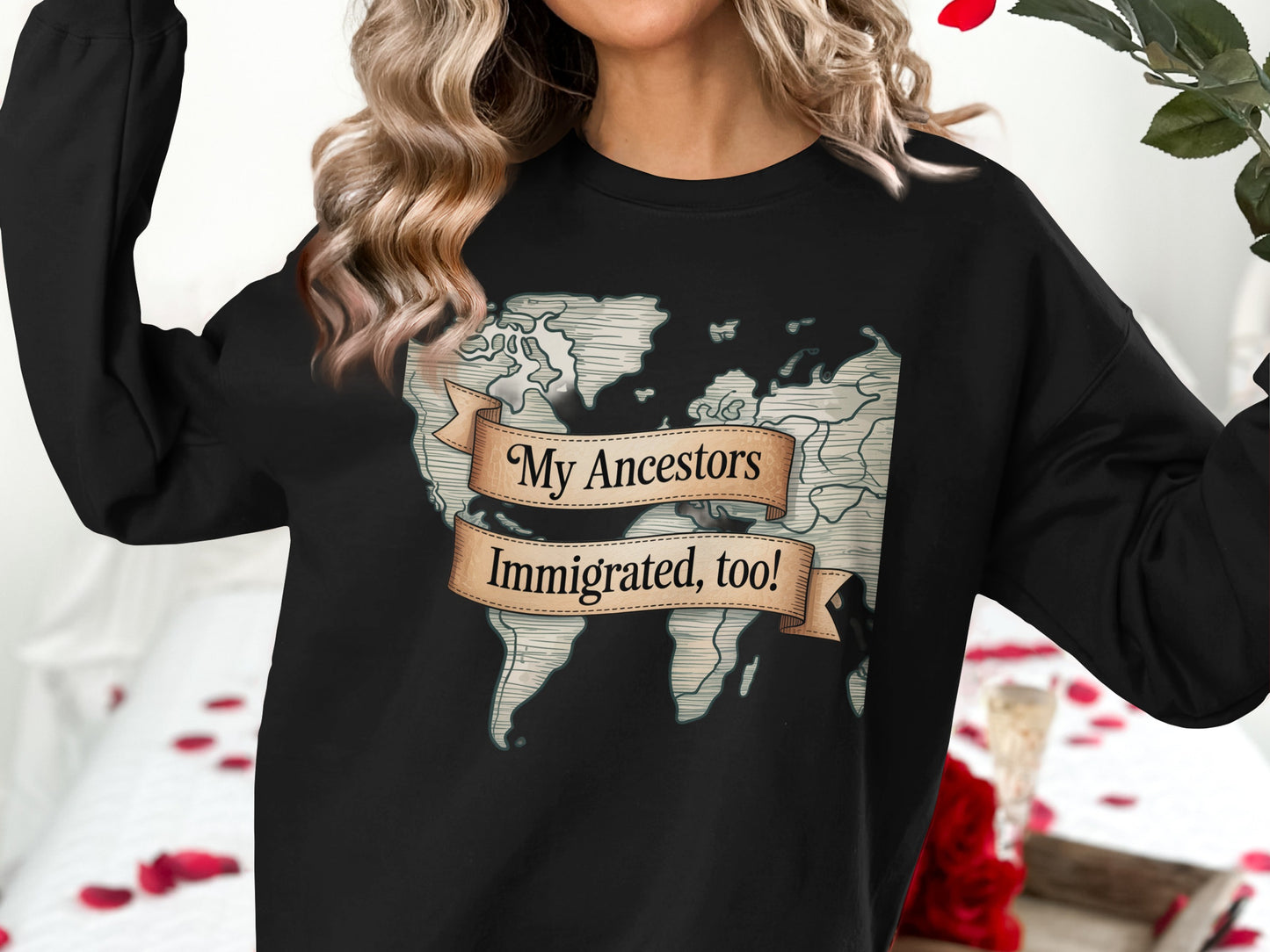 My Ancestors Immigrated Too Map Graphic Shirt product type