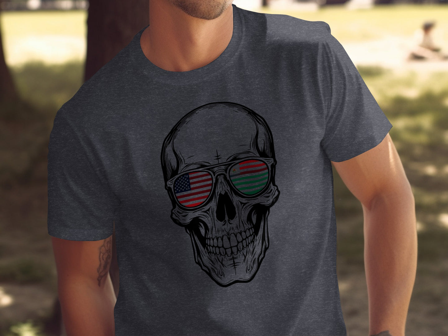 Patriotic Skull with Sunglasses Design T-Shirt product type