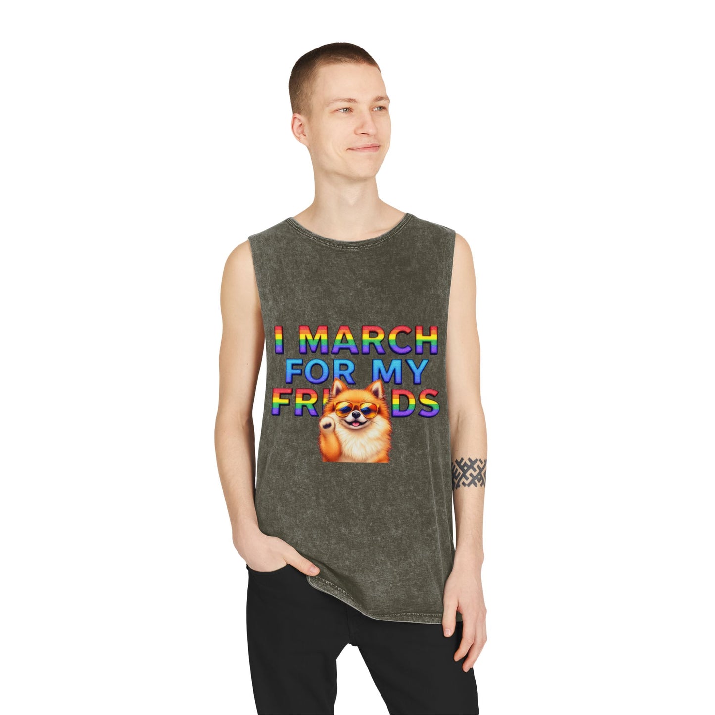 Pride Graphic Tank Top - I March for My Friends