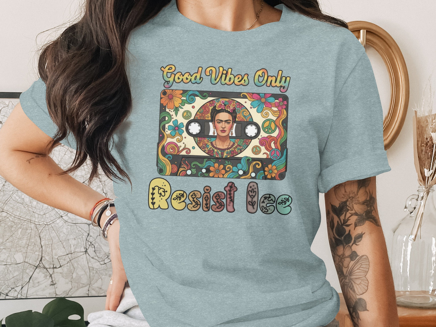 Good Vibes Only Frida Cassette Graphic Shirt product
