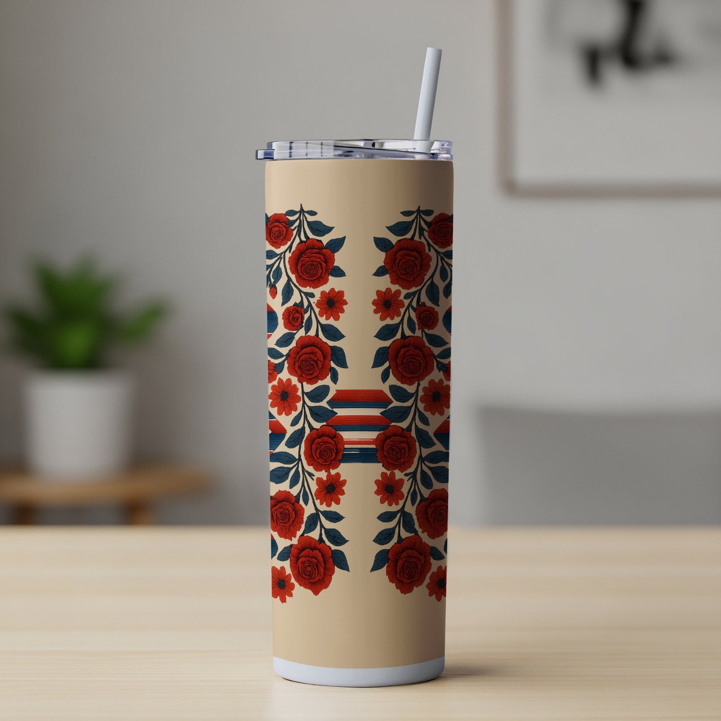Floral Patterns with Red Roses Tumbler product