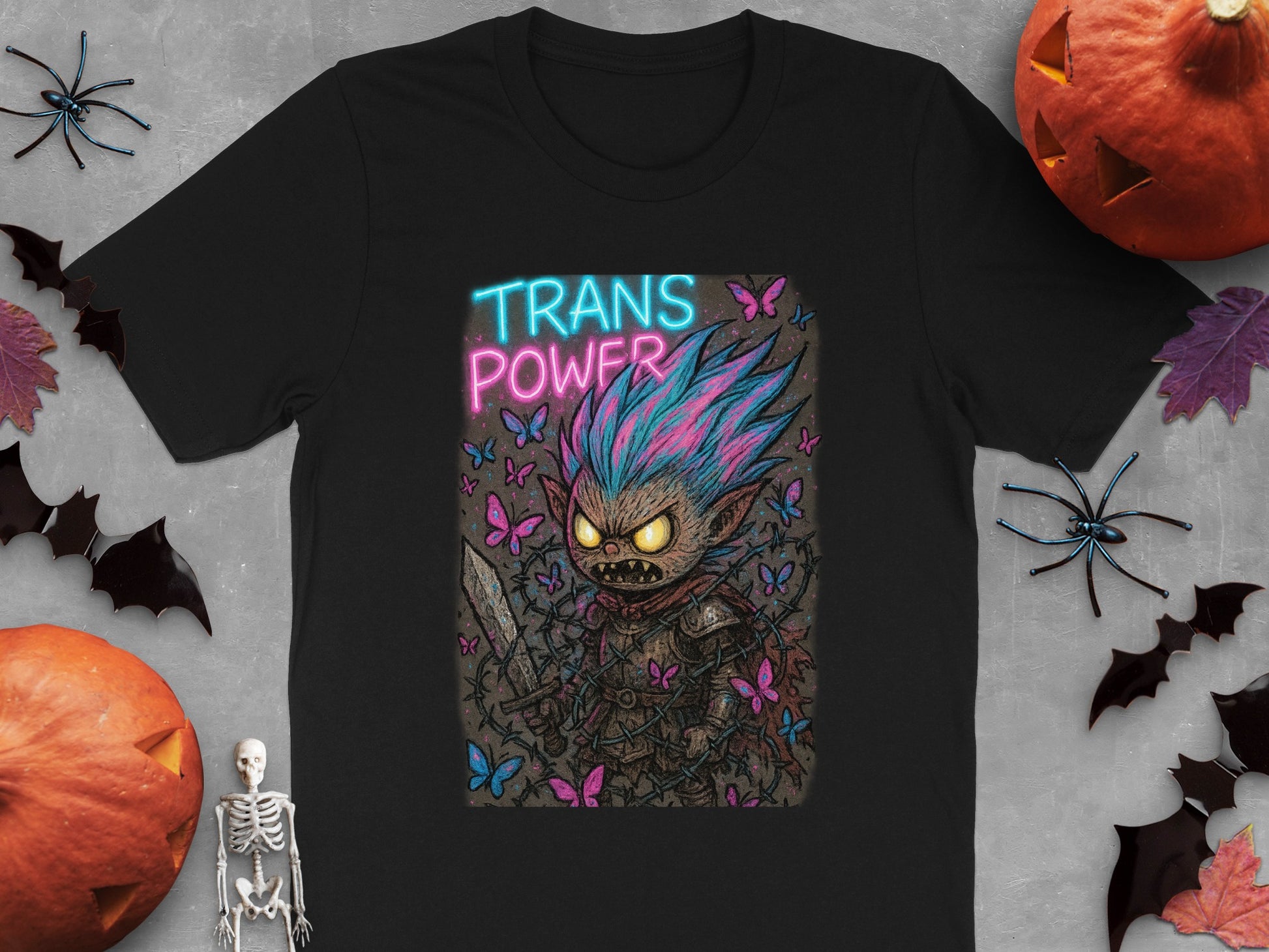 Trans Power Graphic Halloween Themed T-Shirt product