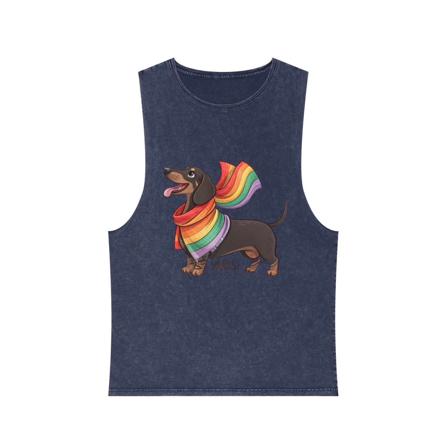 Pride Dachshund Stonewash Tank Top - Unisex Casual Wear