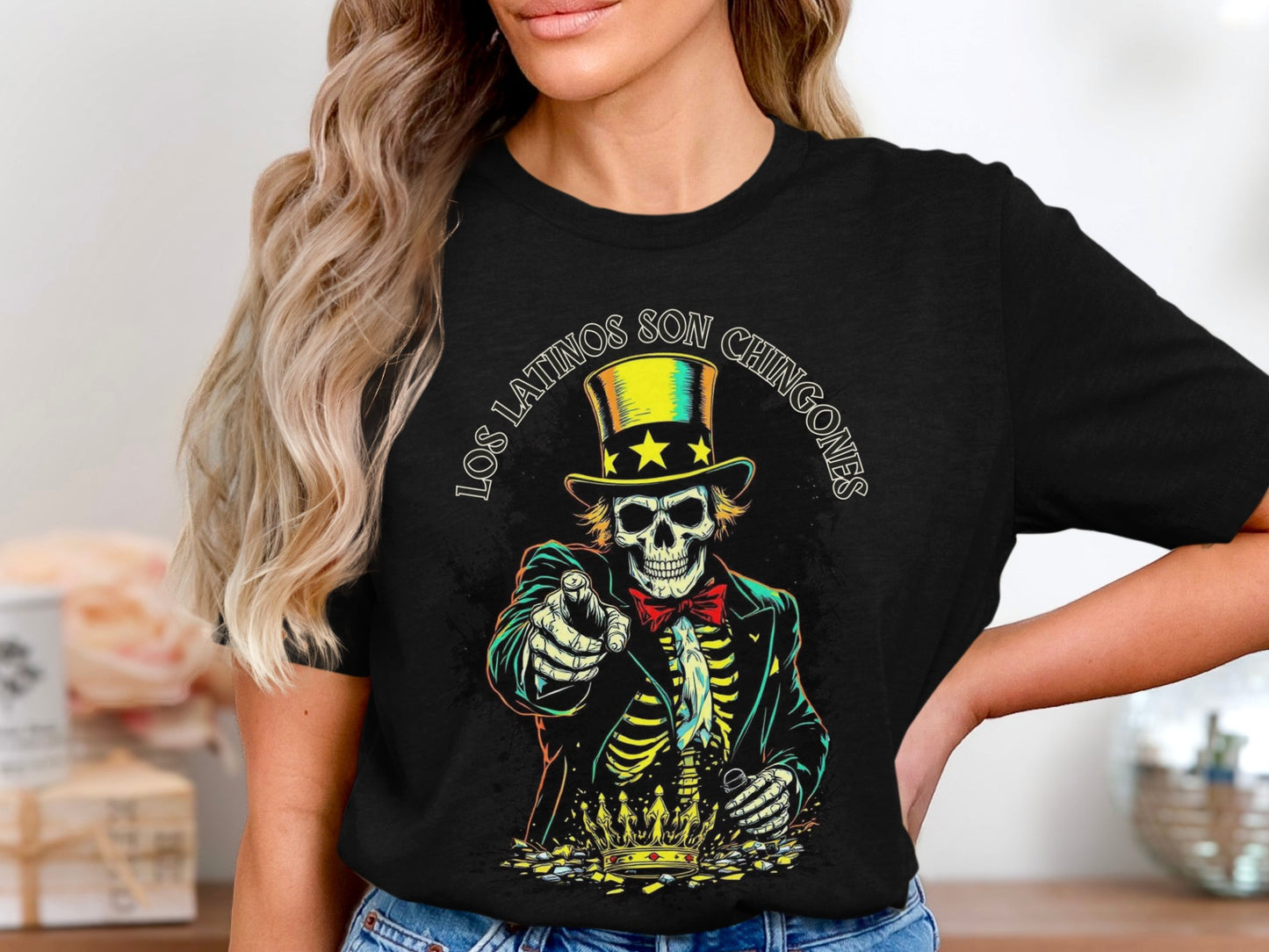 Los Latinos Son Chingones Skull Graphic Tee product