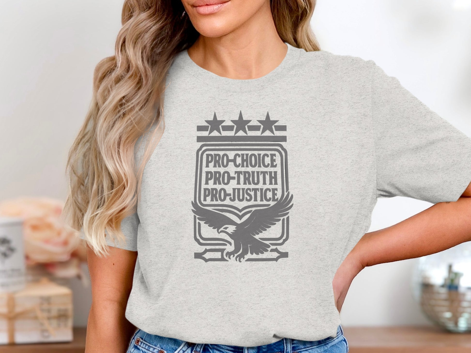 Pro-Choice Pro-Truth Pro-Justice Eagle Graphic Shirt product type