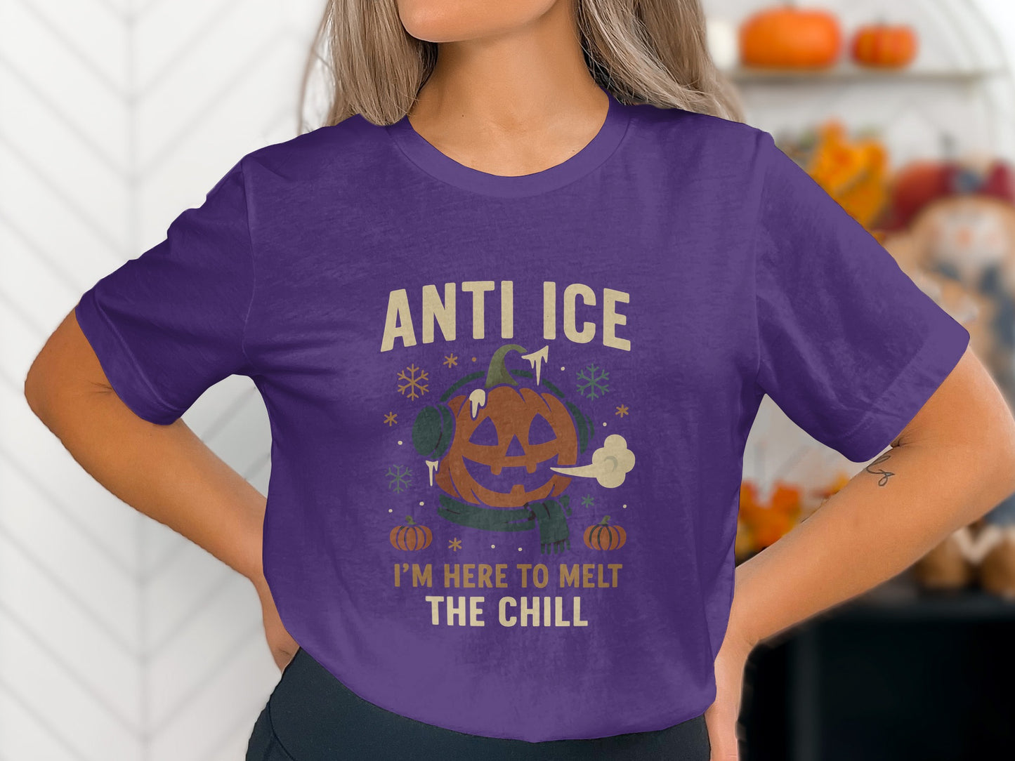 Halloween Anti Ice Funny Quote Pumpkin Graphic product