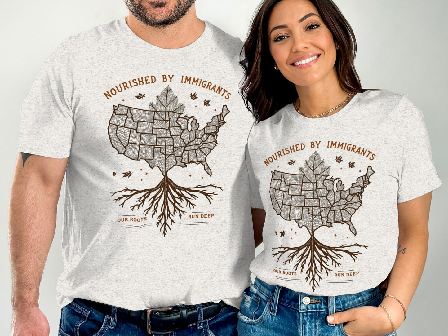 Nourished by Immigrants Map Graphic T-Shirt product type