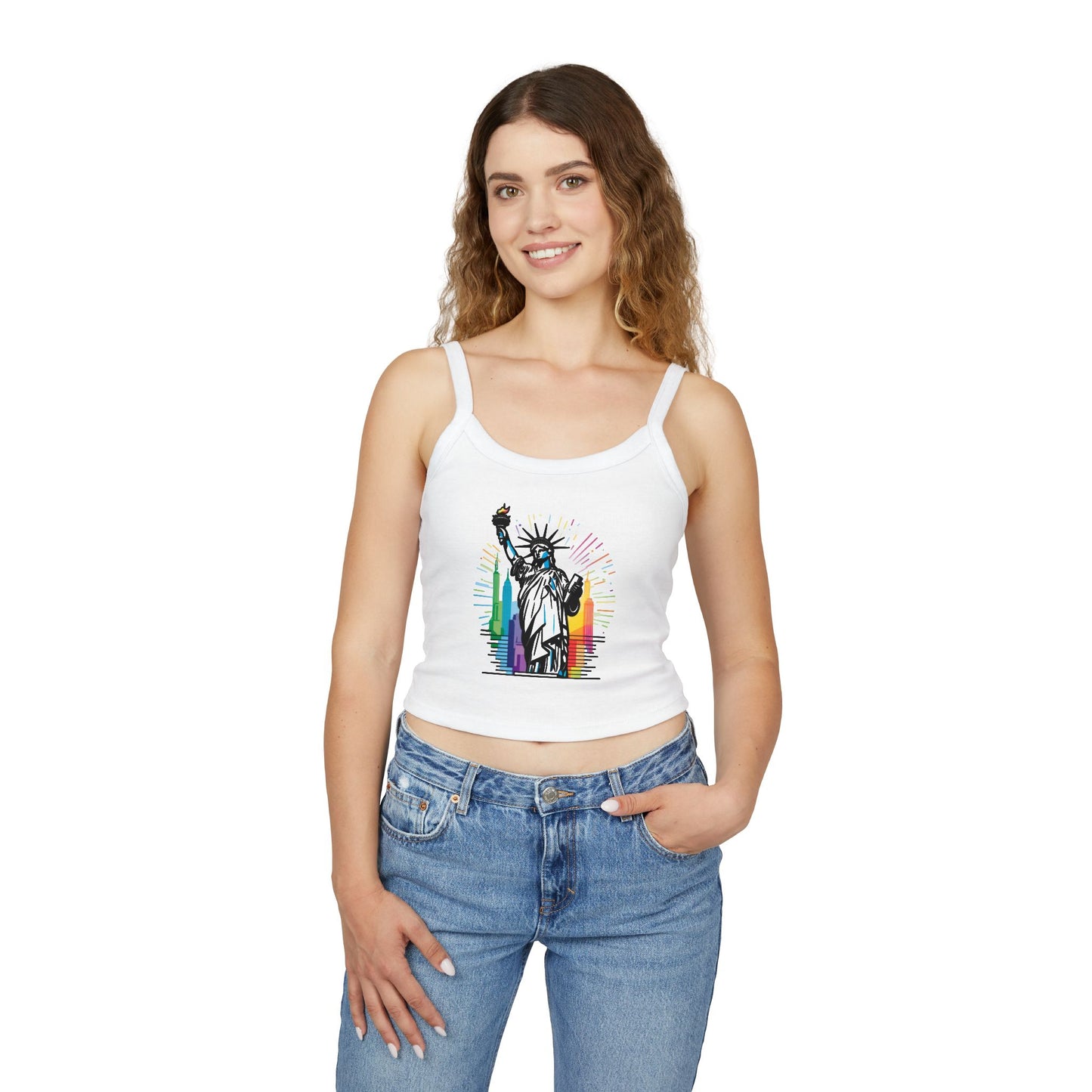 pride tank top Statue of Liberty Women's Spaghetti Strap Tank Top