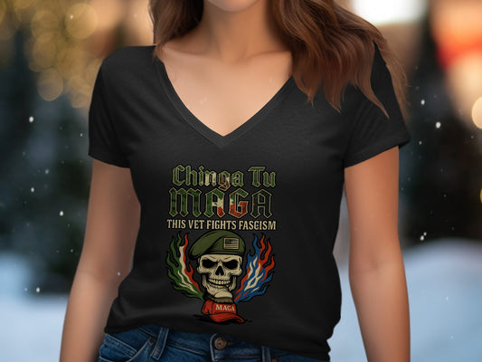 Chinga Tu MAGA This Vet Fights Fascism T Shirt product