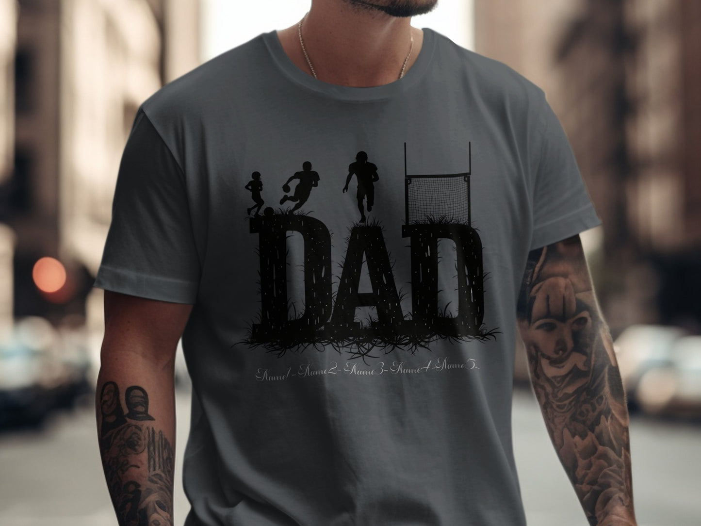 Football Themed Dad Graphic T-shirt Fun Dad product