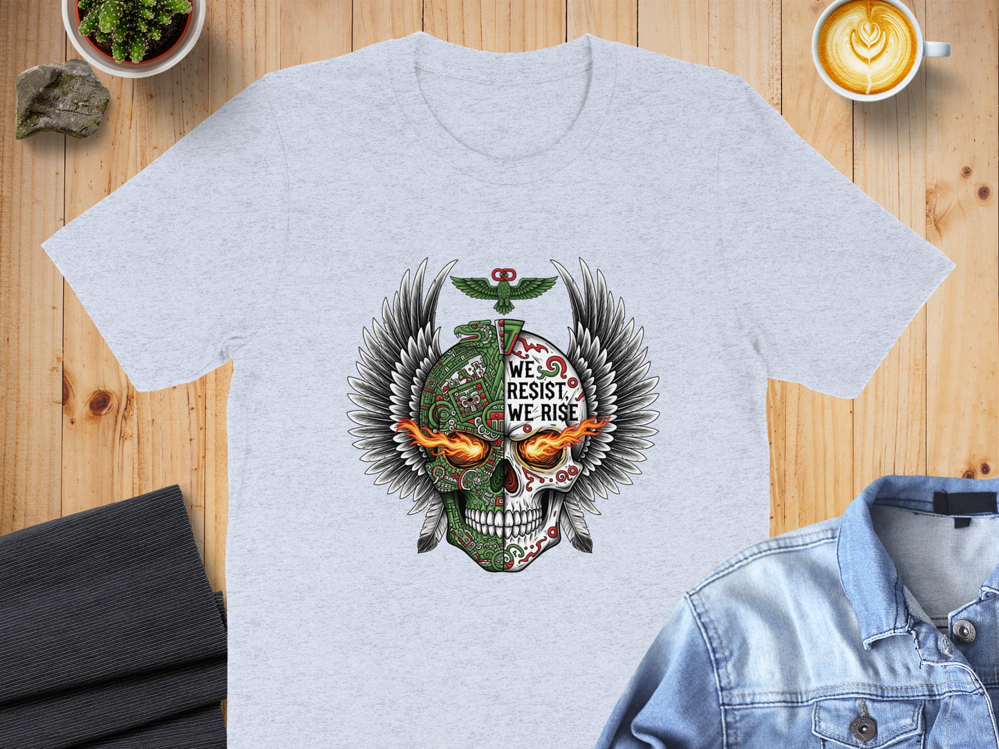 We Resist We Rise Skull Wings Graphic T-Shirt product type