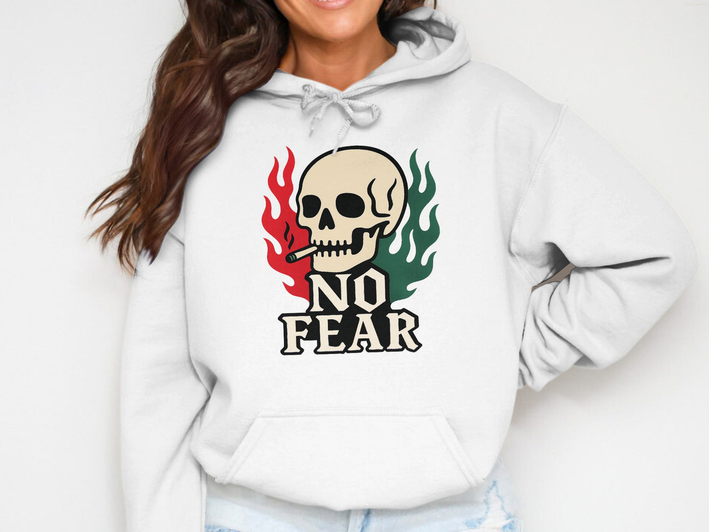 No Fear Flaming Skull Graphic Hoodie product