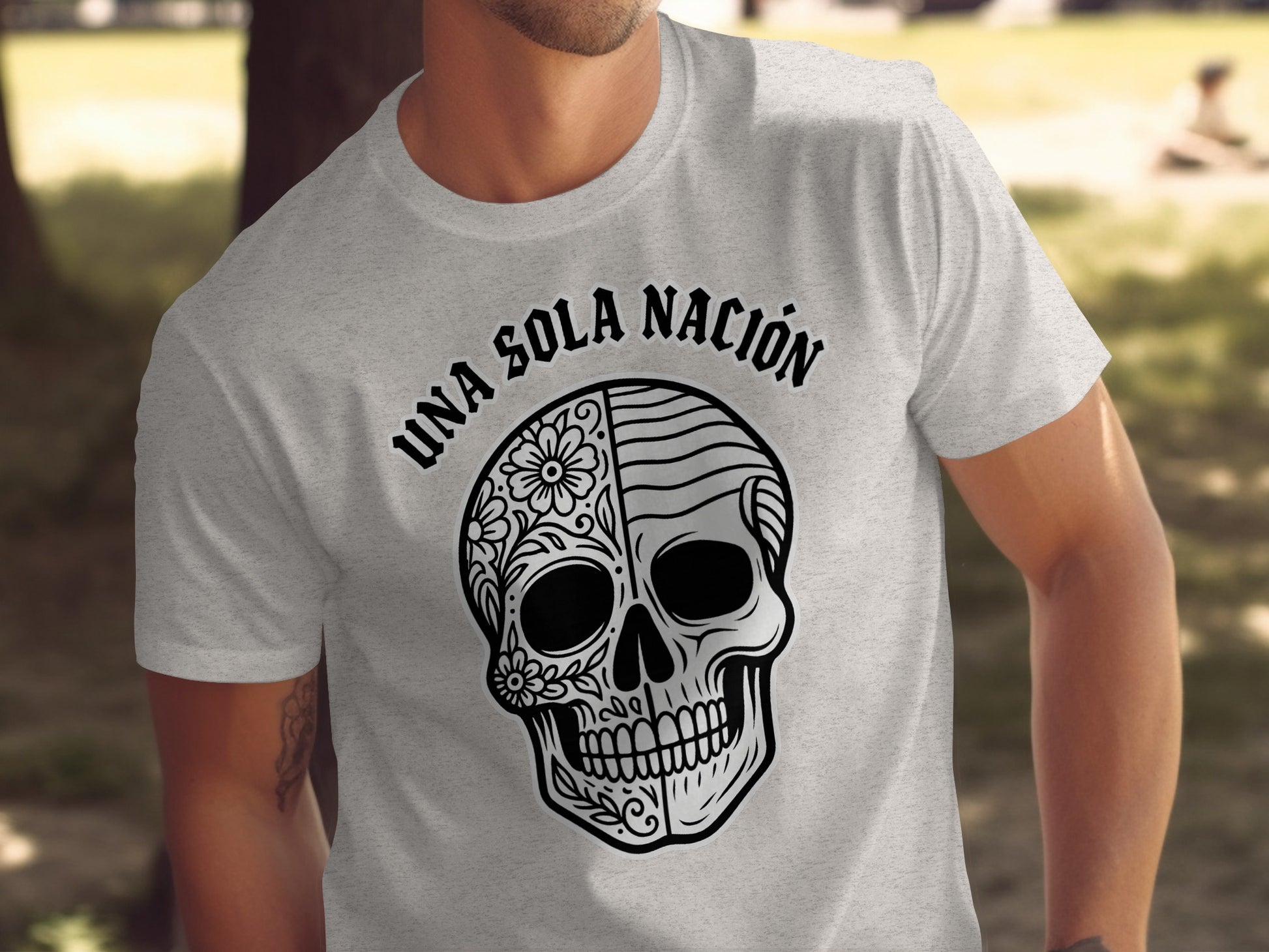 Una Sola Nación Skull Design T-Shirt product