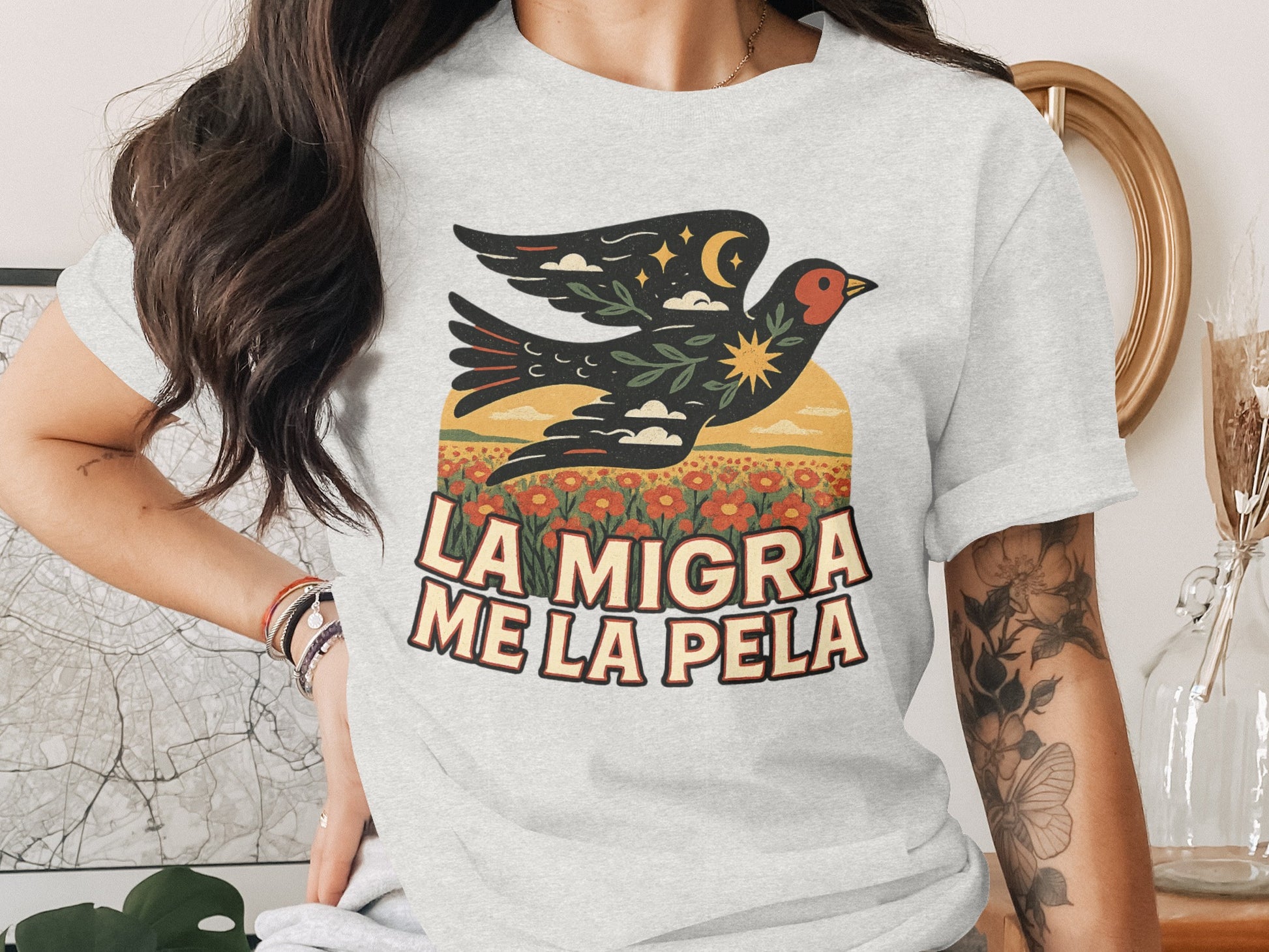 La Migra Me La Pela Graphic Tee Shirt product