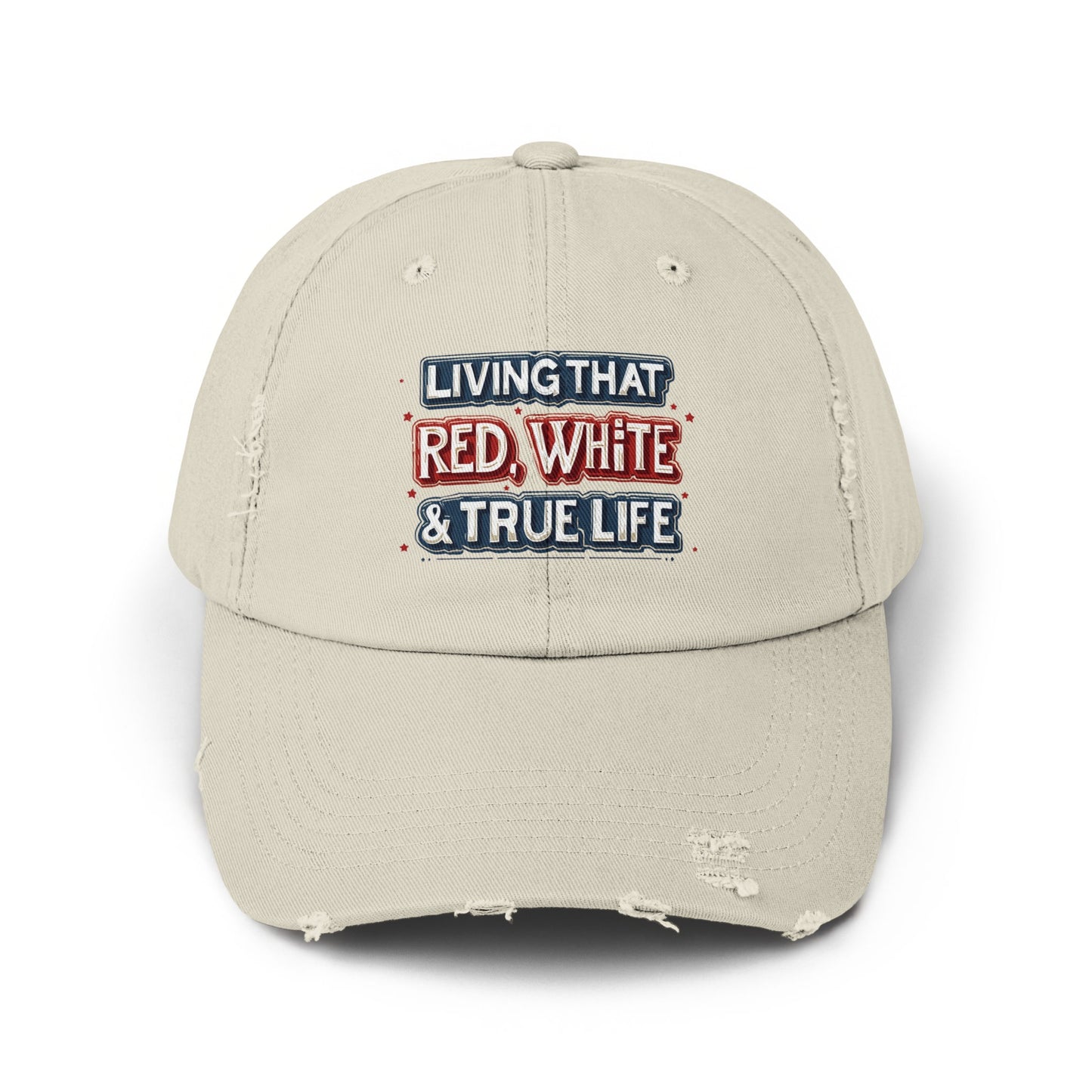 Living That Red White True Life Embroidered Cap product type