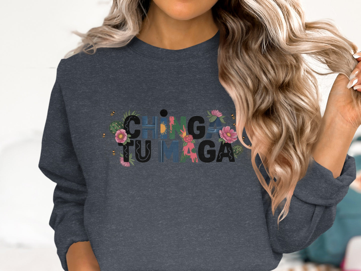 Floral Colorful Graphic Text Sweatshirt product