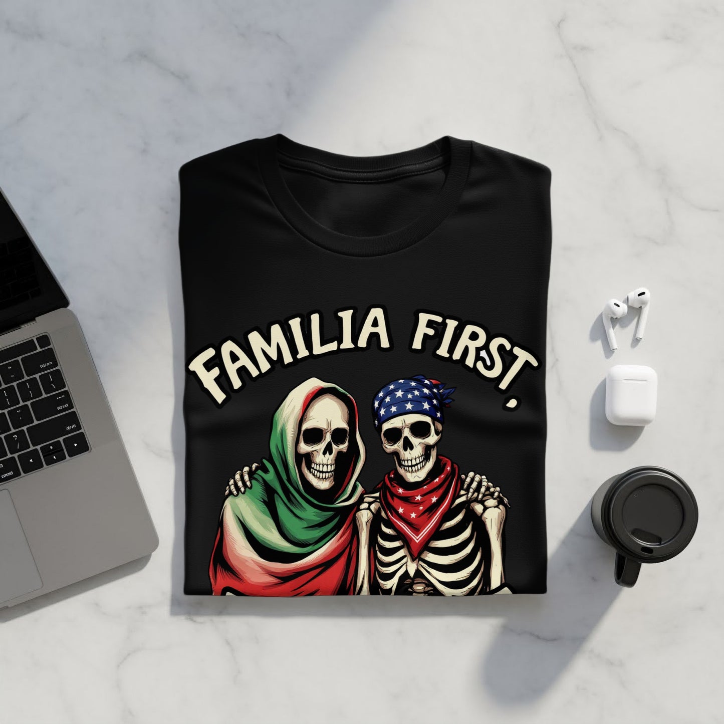 Familia First Skeleton Figure Design Shirt product type