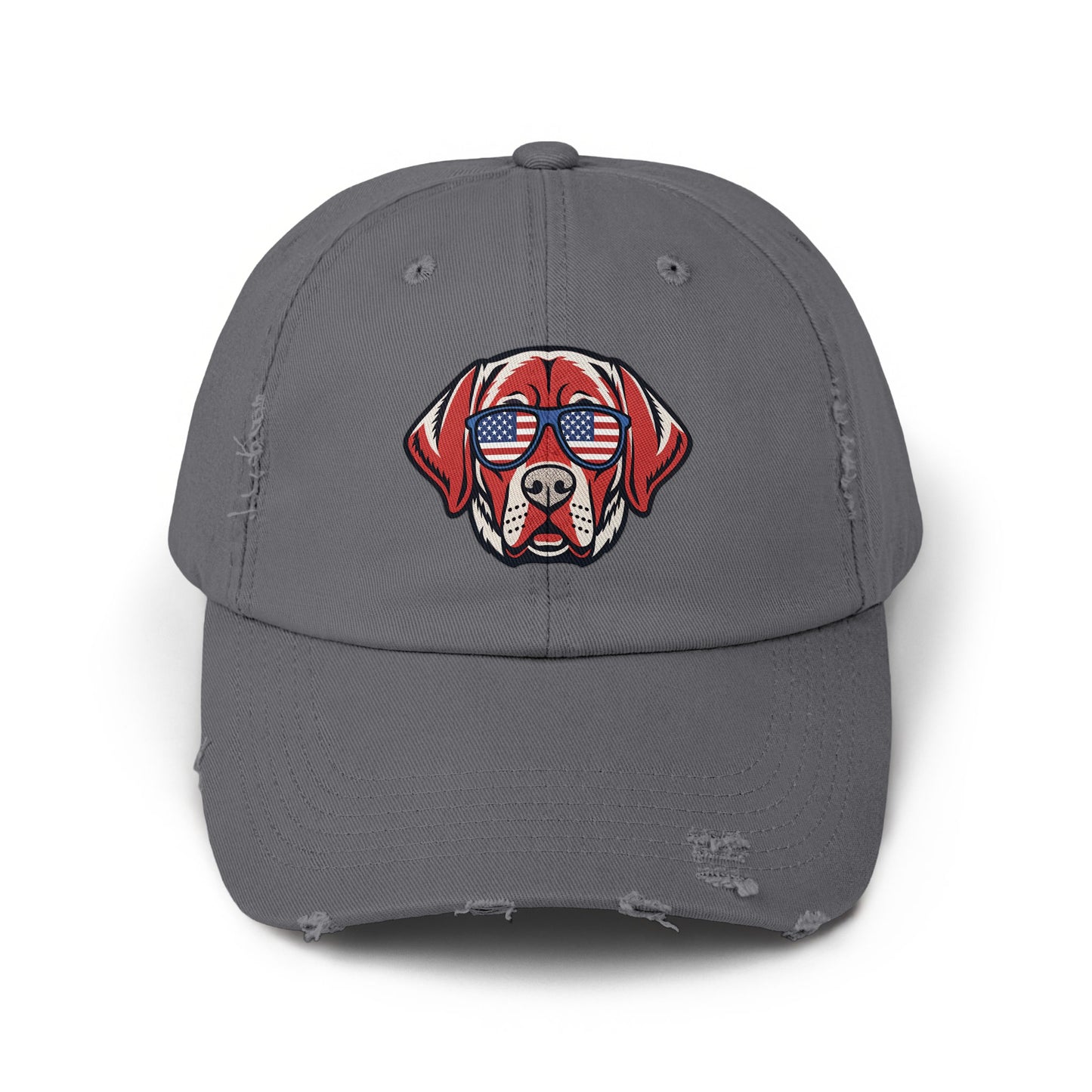 Patriotic Dog Embroidered Design on Casual Hat product