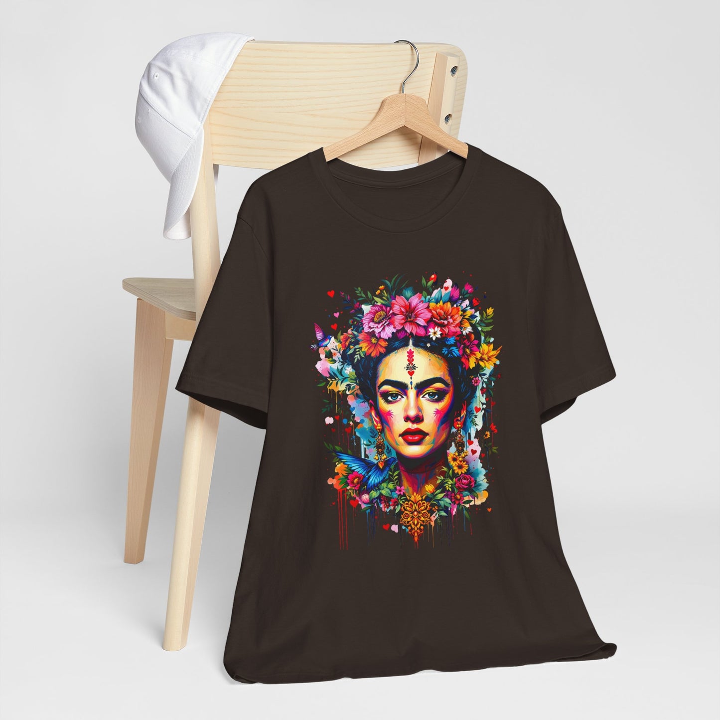 Colorful Frida Kahlo Style Floral Woman T-shirt product type