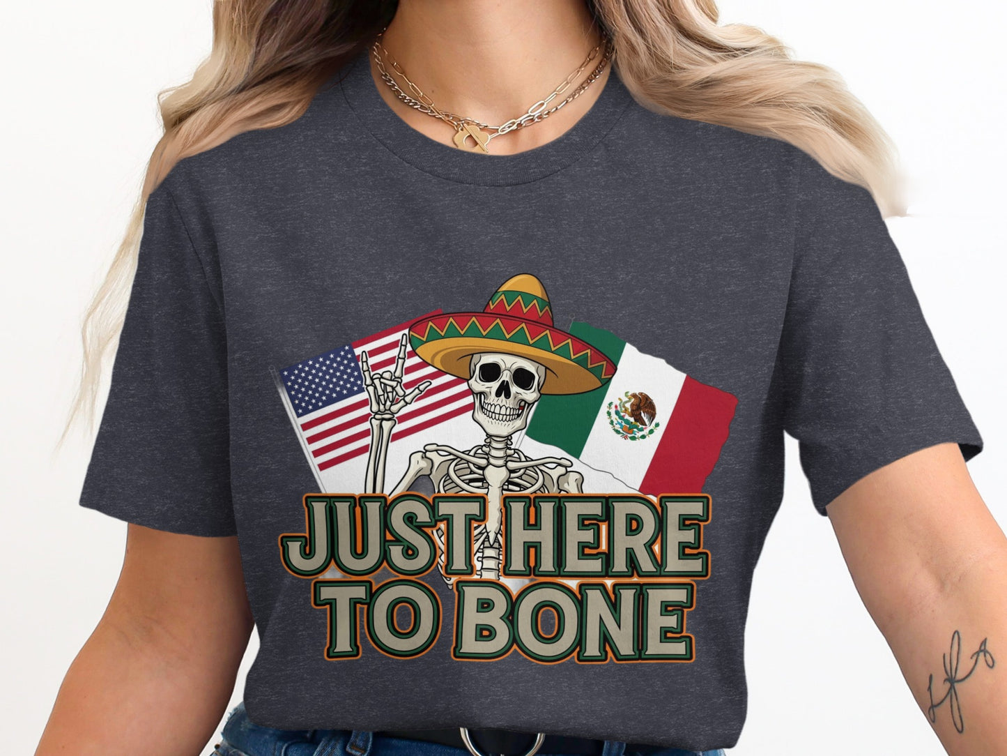 Just Here To Bone Funny Graphic Tee Shirt product